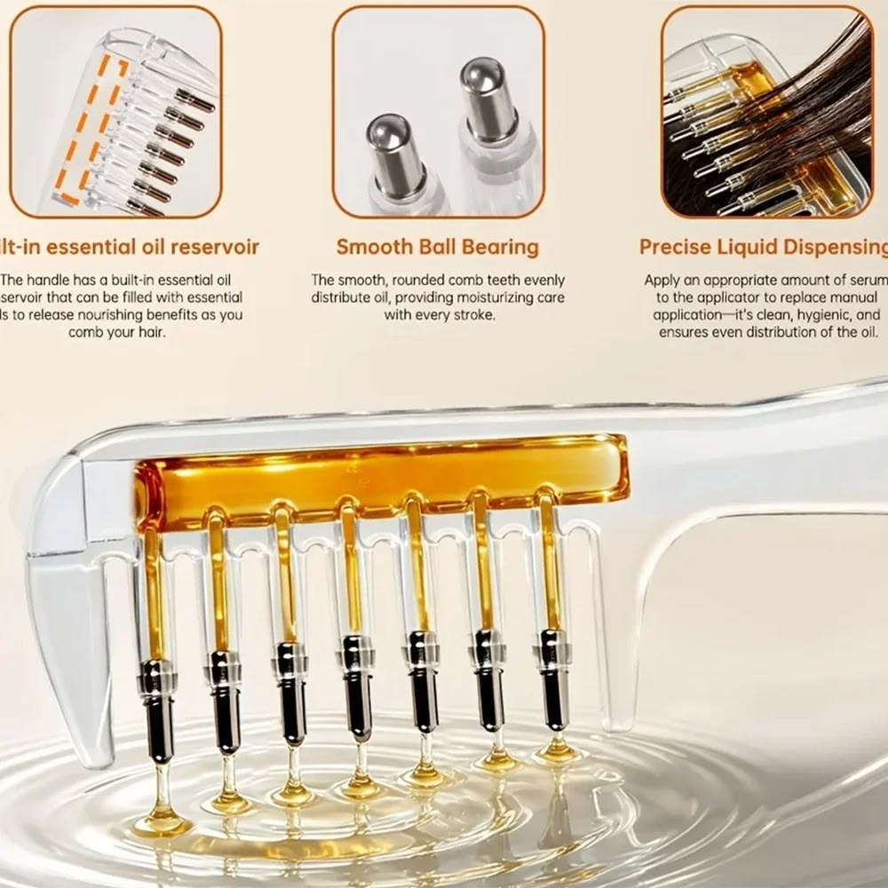 Crystal Serum Comb Applicator Massage Hair Comb for Scalp Massage